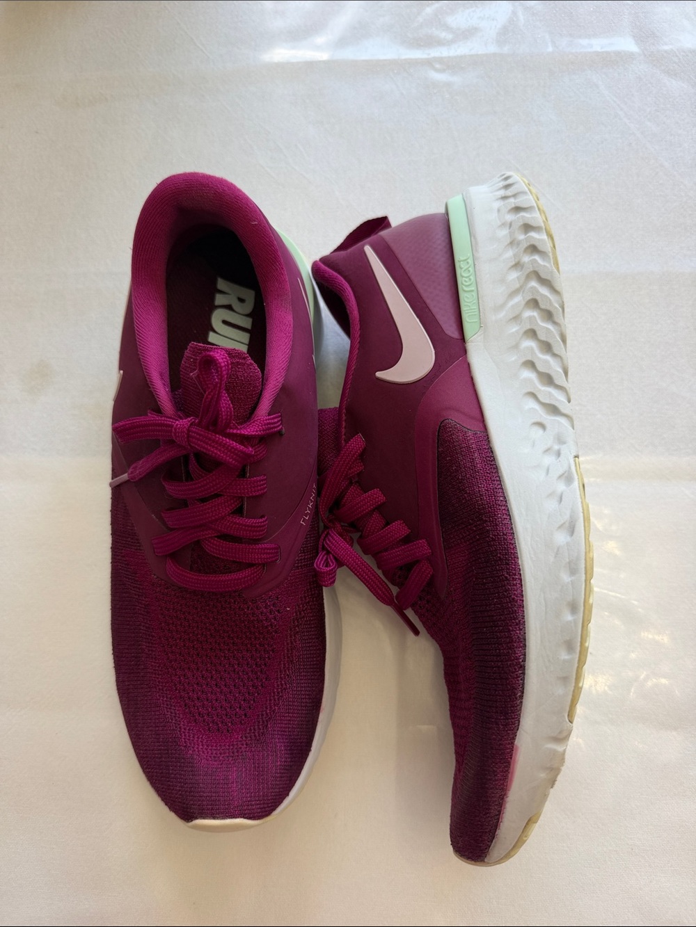 Nike Women's Athletic Shoes in Burgundy with White Swoosh 8.5